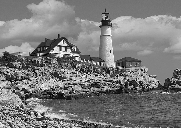 Portland Head Light2 (BW) 8155   P O'Malley